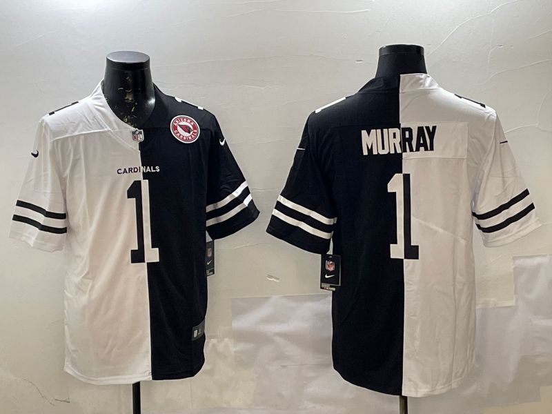 Men Arizona Cardinals #1 Murray White Black Fashion 2025 Nike Limited NFL Jersey style 2